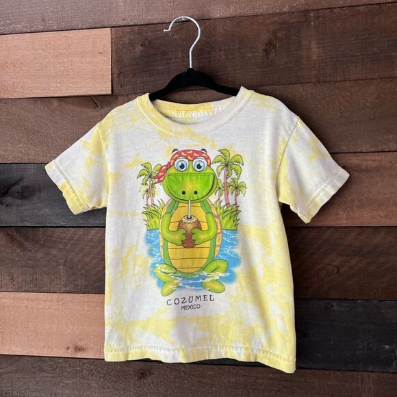 90s Kids Turtle Tie Dye T-shirt Cozumel Mexico Fun Graphic Top Size 2T - Picture 4 of 12
